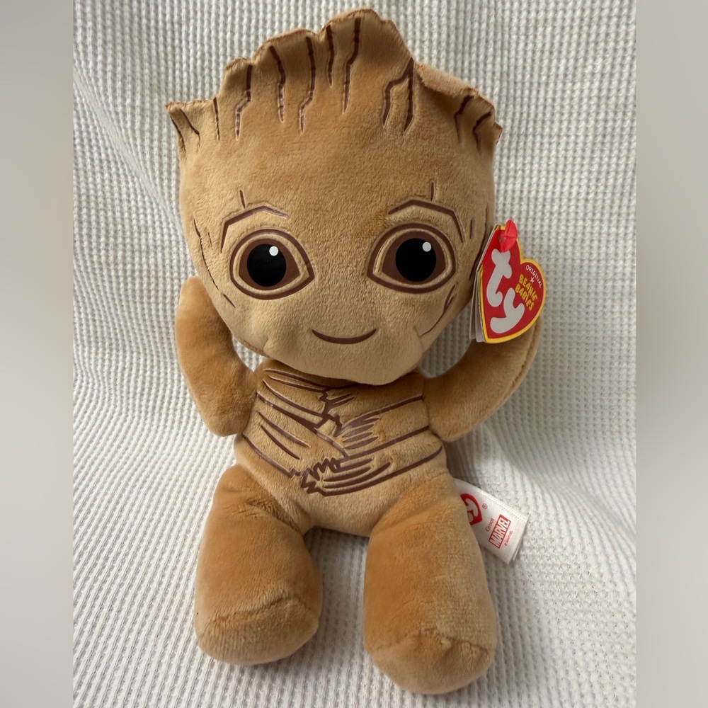 Ty  Beanie Baby GROOT NEW Soft Plushy Version Marvel Guardians of the Galaxy NWT